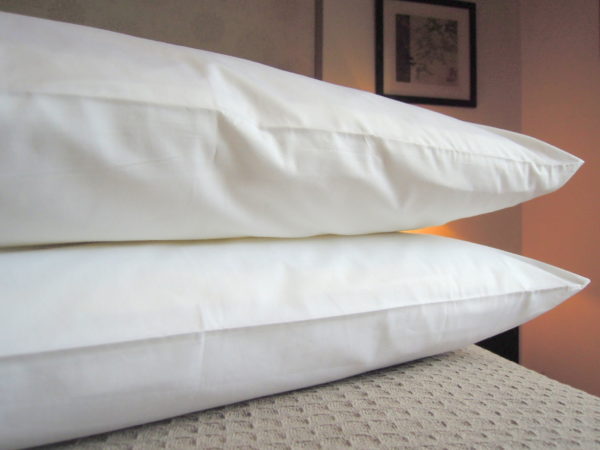 organic cotton, pillow, cover, zipper, white