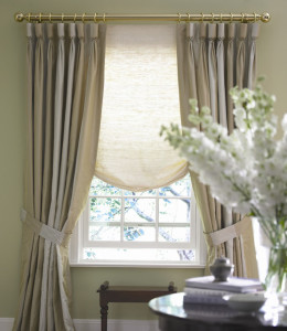 relaxed roman shade and curtains