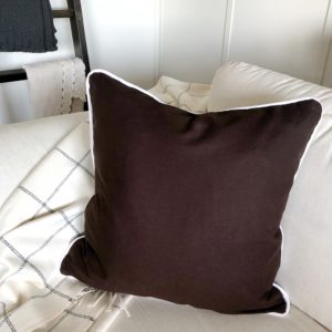 brown linen pillow