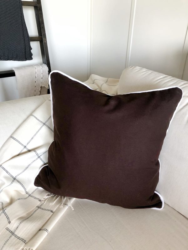 brown linen pillow