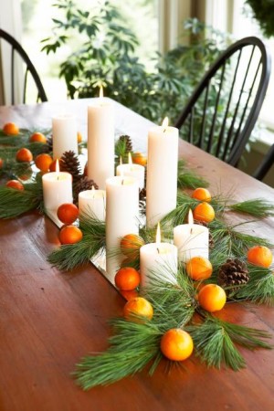 christmas, candles, centerpiece