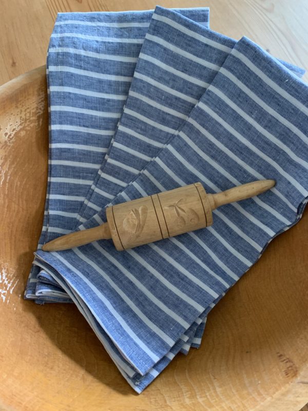 teat towel, linen, blue stripe