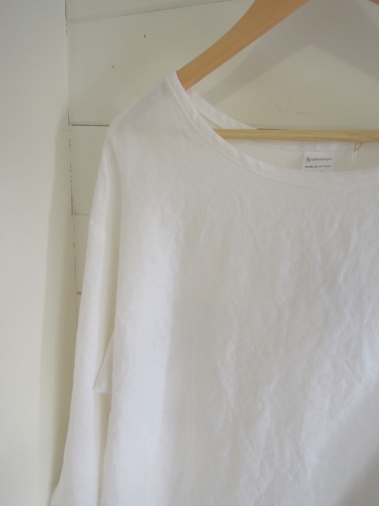 Nicole Long-Sleeve Linen Top - White - Size Large - NikkiDesigns