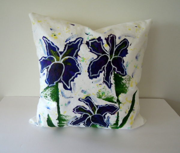 pillow cover, hand-painted pillow cover, art pillow cover