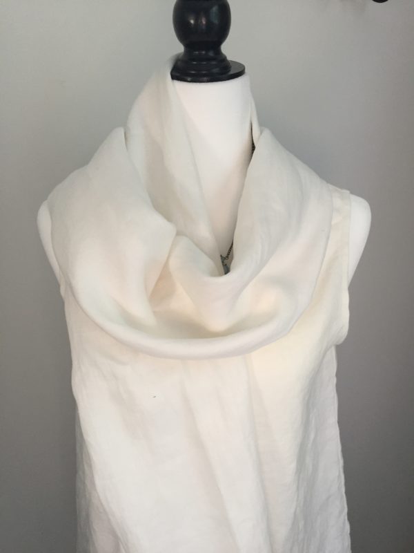 linen scarf, ivory linen scarf