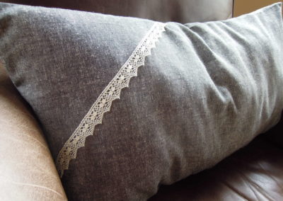pillow cover, hemp, lace