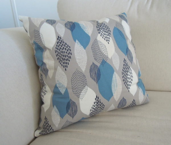 blue organic pillow cover