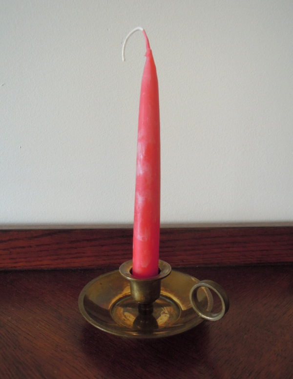 beeswax candle, taper, red