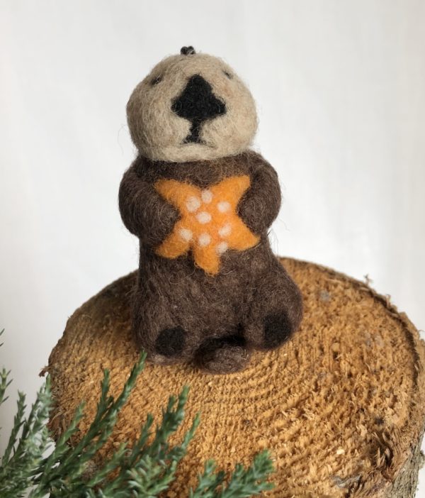 sea otter felted ornament