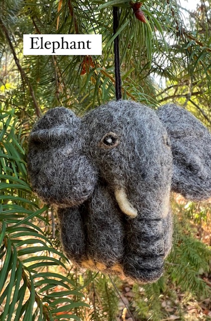 elephant wool ornament