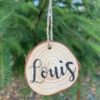 Hand-Lettered Wood Name Tag/Ornament