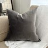 Grey Velvet Pillow Covers - 20x20 - Image 6