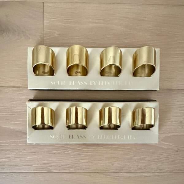 set of vintage brass napkin rings