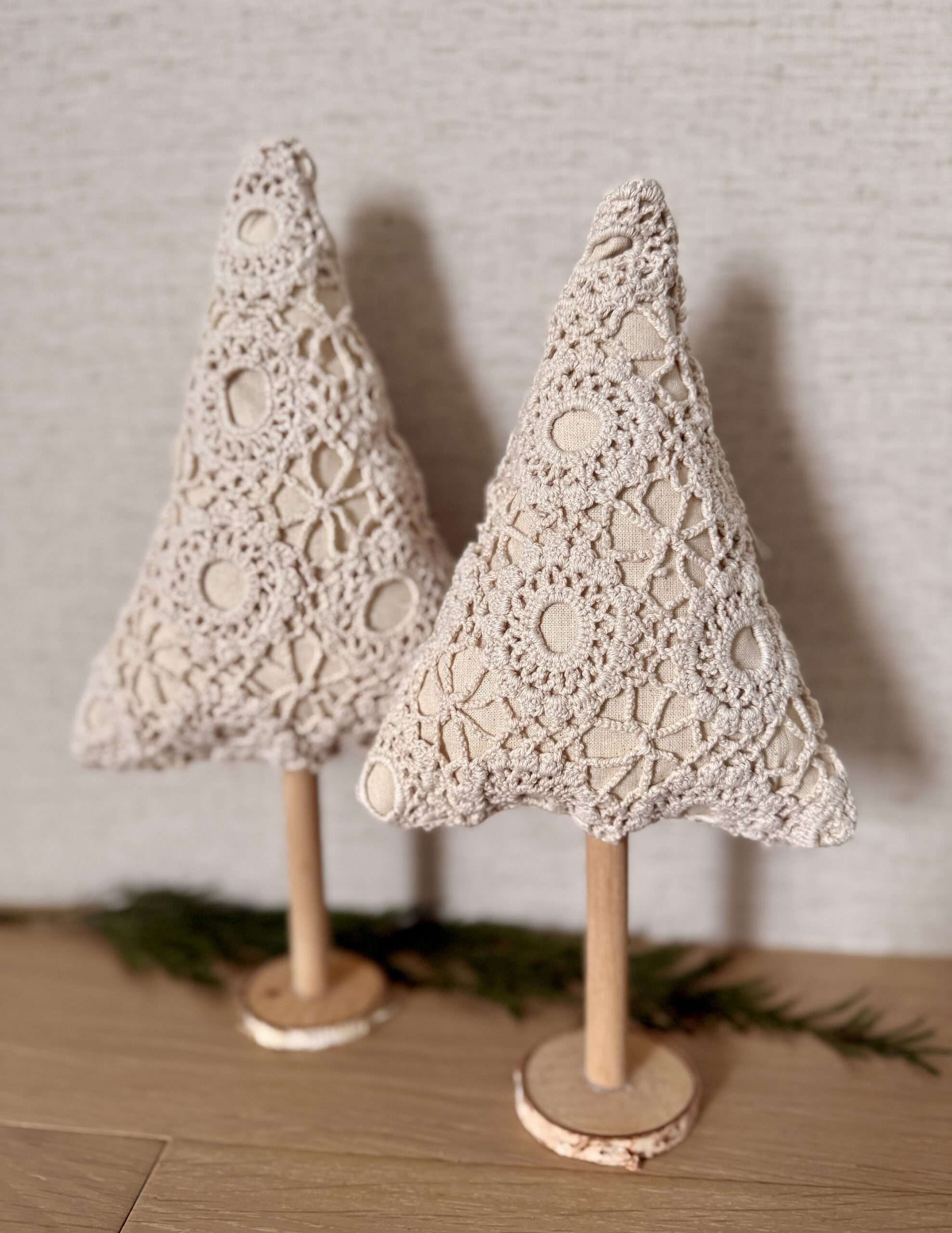 Handmade Vintage Lace Christmas Trees - Set of 2 - Image 4